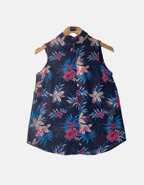 Tank blue floral FM